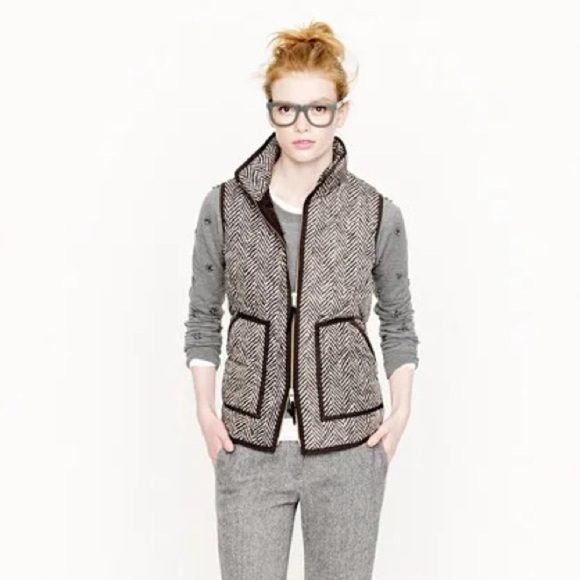 J. Crew | Herringbone Excursion Quilted Down Vest Winter L - Picture 3 of 12